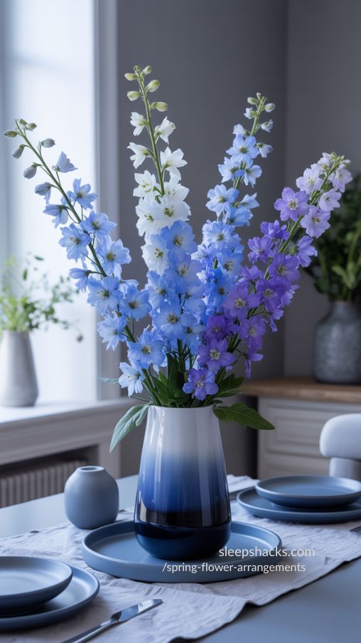 Blue Delphinium & Larkspur Ombre