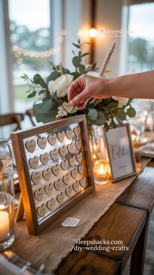 Interactive Shadow Box Guest Book Wedding Memory Table