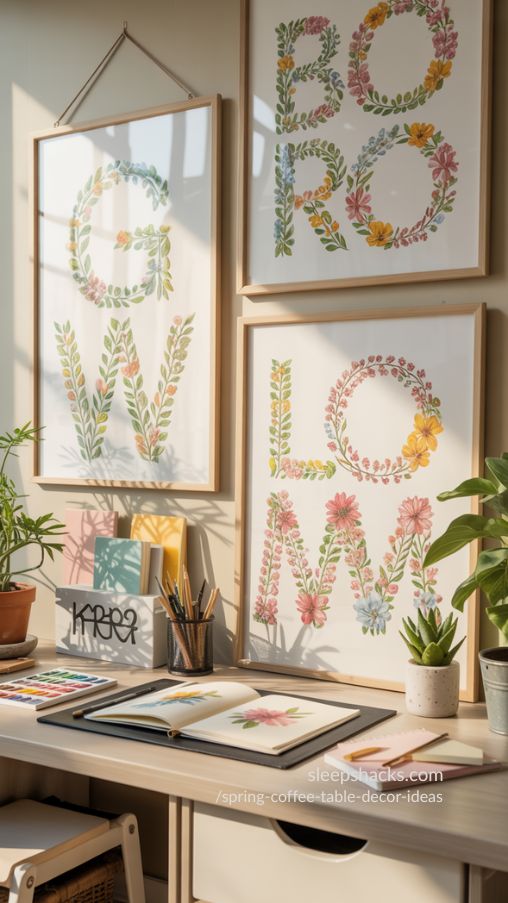 Botanical Typography Posters to Brighten Your Home Office This Spring