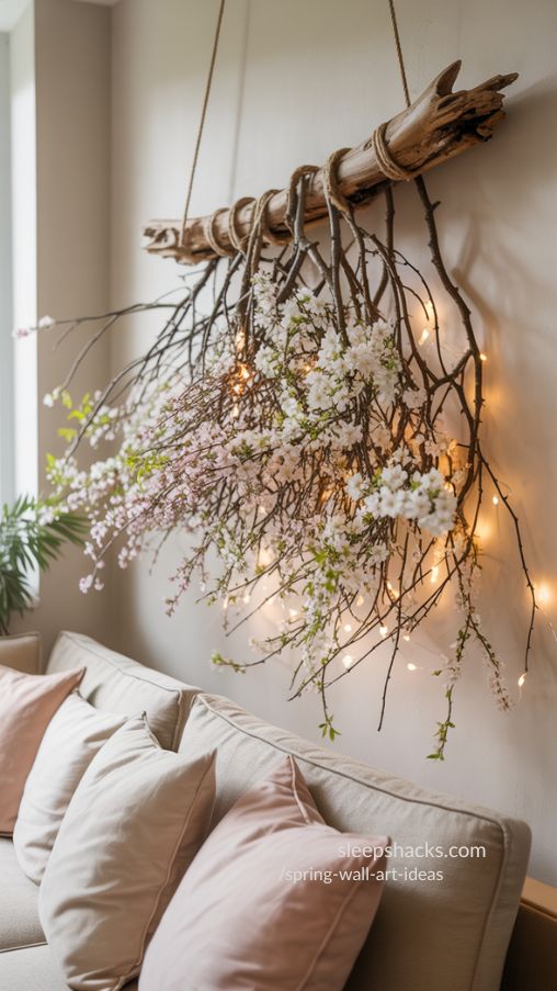 Branch and Blossom Installation for Natural Spring Wall Art