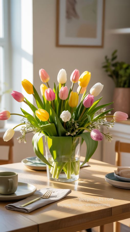 Bright Tulip Bouquets for Spring Tables