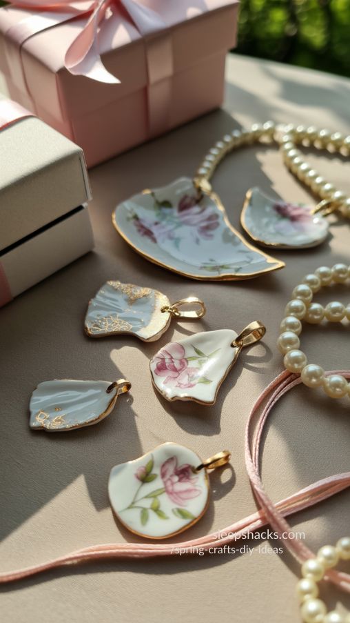 Broken China Jewelry Pendants DIY Home Decor