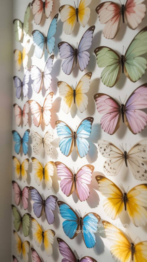Butterfly Wing Display for Whimsical Spring Wall Art