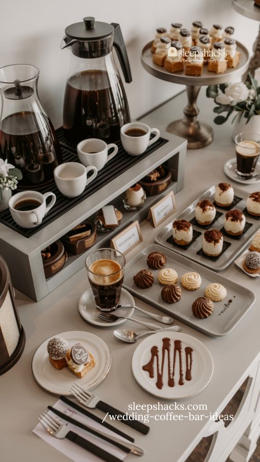 Coffee Dessert Bar Combo Wedding Ideas
