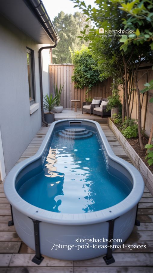 Compact Fiberglass Plunge Pool for Small Backyards
