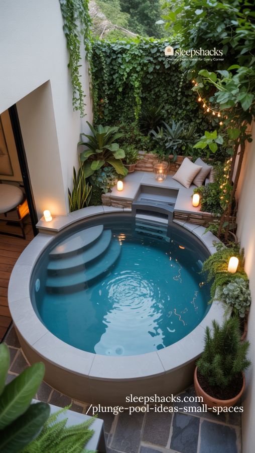 Compact Round Plunge Pool Backyard Oasis