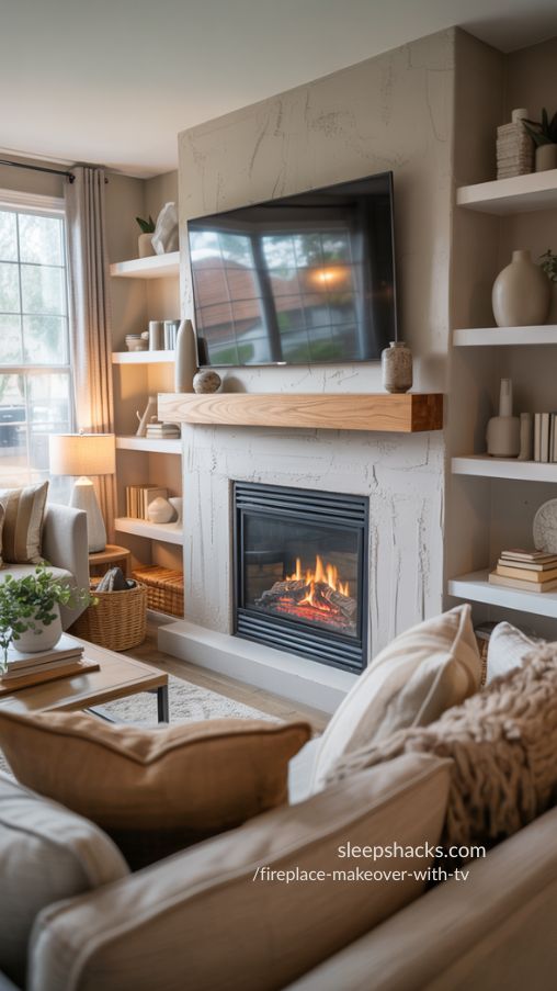 fireplace-makeover-with-tv