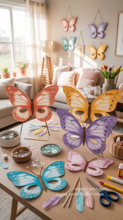 DIY Butterfly Half Masks for Spring Craft & Room Decor