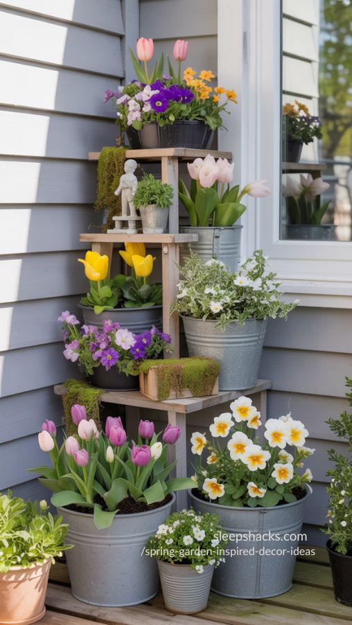 DIY Flower Towers – Vertical Spring Garden Decor