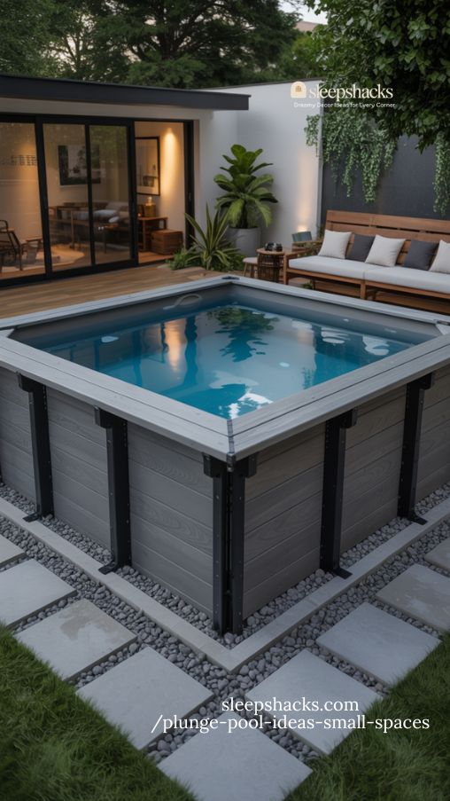 DIY Modern Above-Ground Plunge Pool for Small Backyards