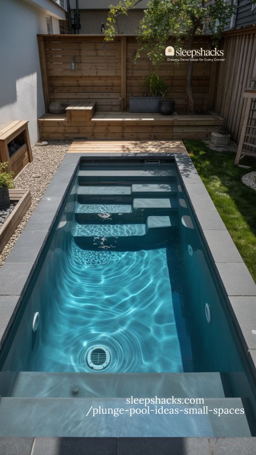 Deep Plunge Pool for Maximum Fun in Small Backyards