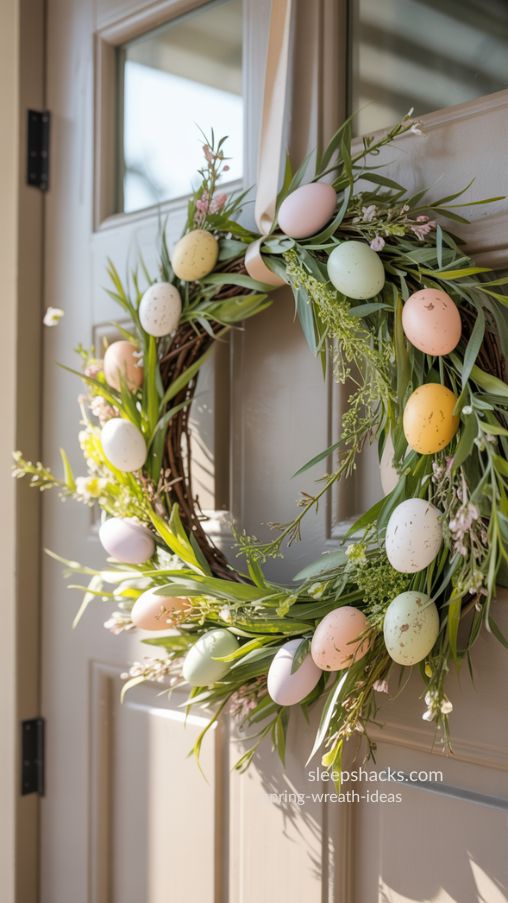 Easter Egg and Foliage Wreath – Cheerful Spring Door Decor