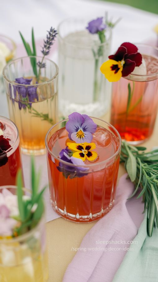 Edible Flower Cocktails for a Fresh Spring Wedding Experience