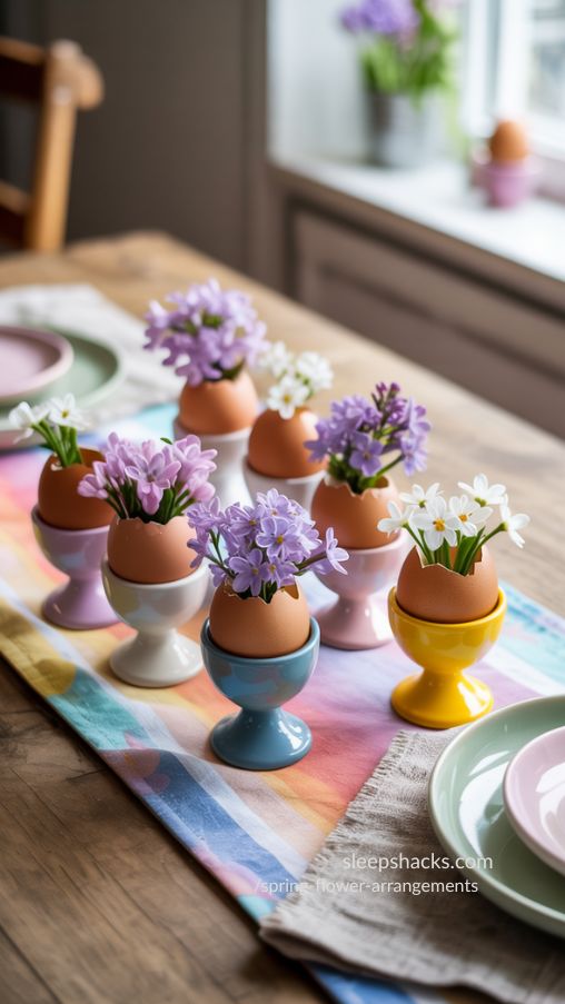 Eggshell Flower Cups