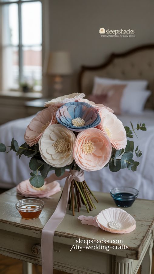 Elegant Coffee Filter Flower Bouquet with Soft Romantic Tones