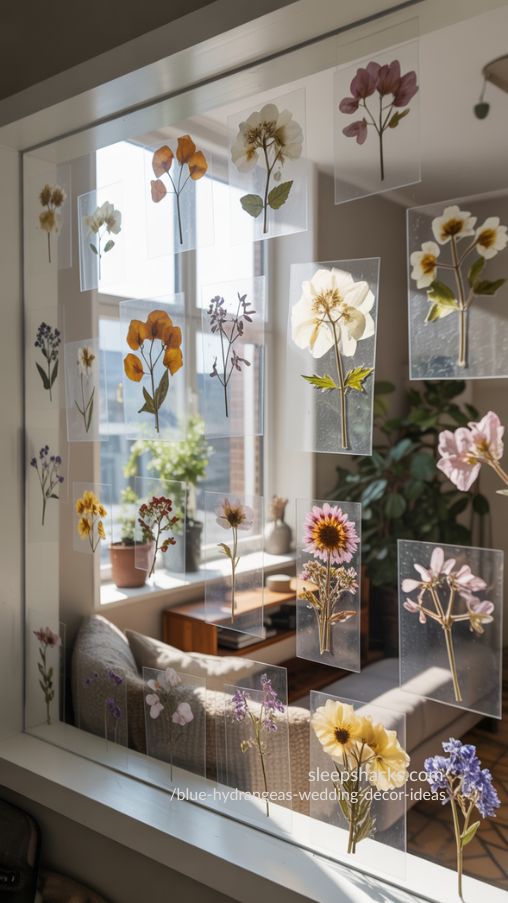 Elegant Floating Glass Pressed Flower Wall Art for Home