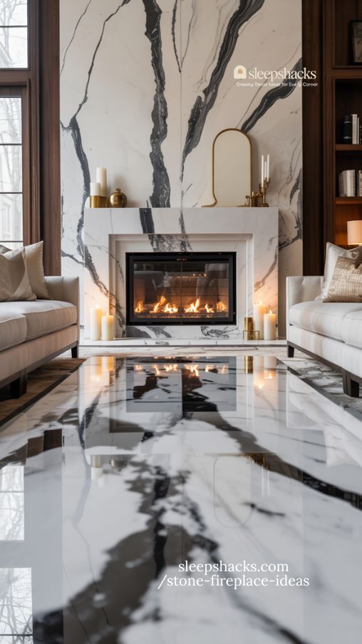 Elegant Marble Stone Fireplace Inspiration for Timeless Living Rooms