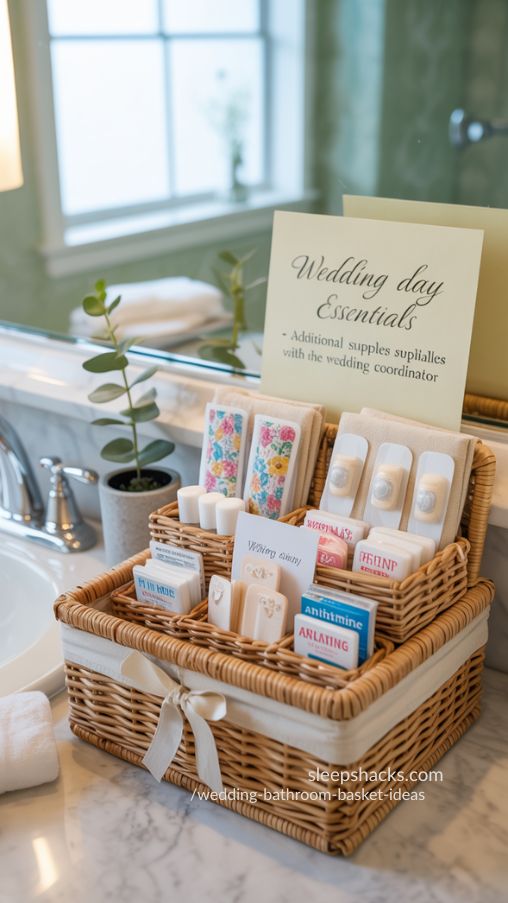 Emergency First Aid Wedding Bathroom Basket Safety Meets Thoughtfulness