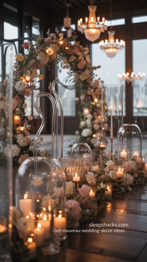 Ethereal Lighting Ideas for Art Nouveau Wedding with Soft Warm Glow