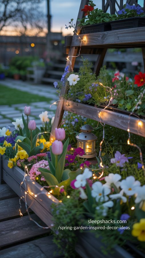 Fairy Lights in Flower Beds – Enchanting Spring Garden Decor