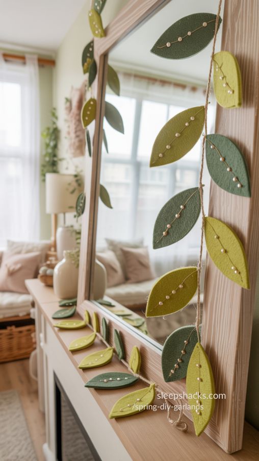 Felt Leaf Garland Bringing Soft Natural Spring Charm Indoors