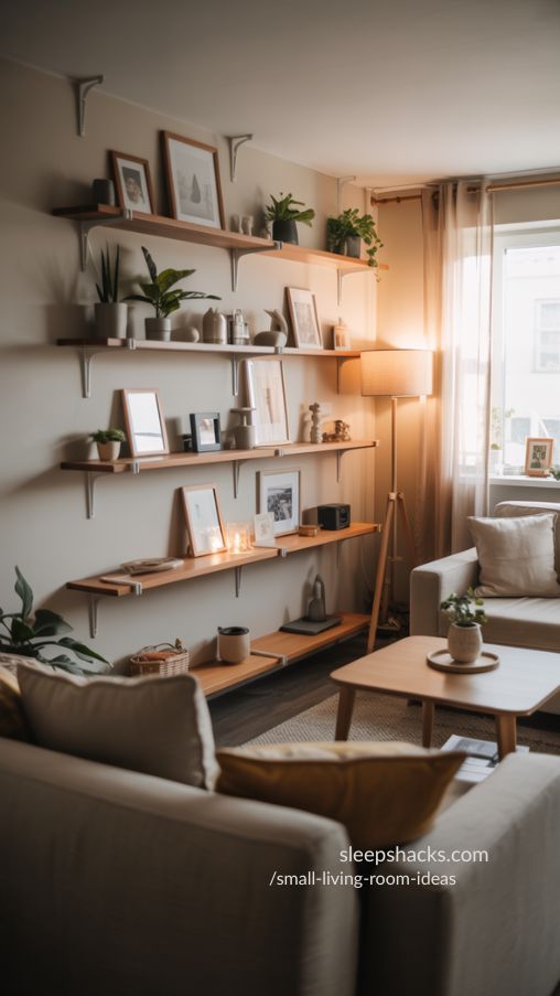 Floating Shelves Creating Style and Storage in a Small Living Room