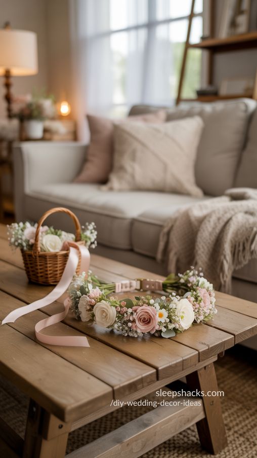 Floral Pet Collar Styled for Charming DIY Wedding Decor
