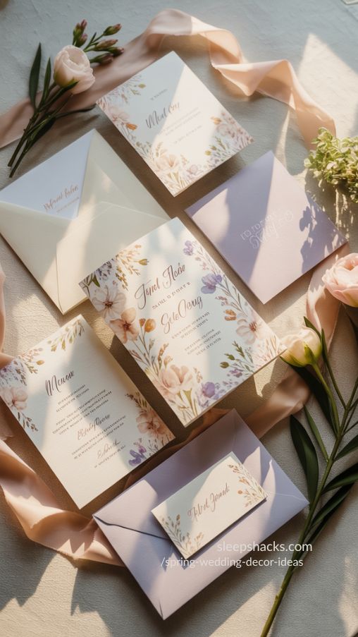 Floral-Printed Invitations for an Elegant Spring Wedding
