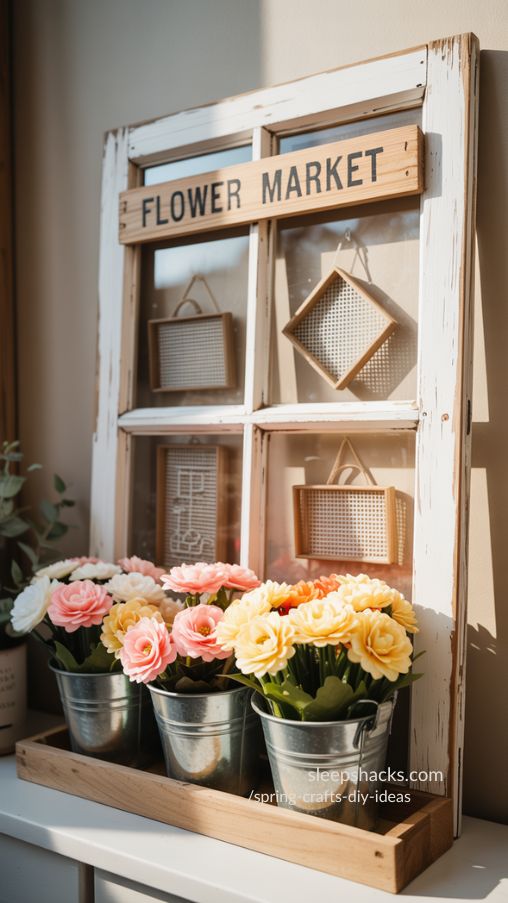 Flower Market Window DIY Spring Home Decor