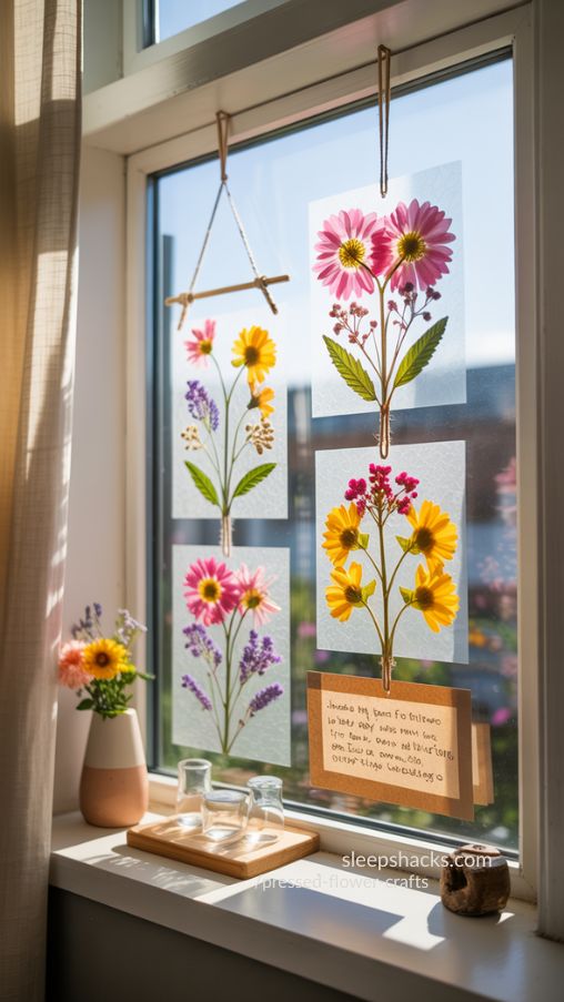 Handmade Mother’s Day Pressed Flower Sun Catchers for Thoughtful Gifts