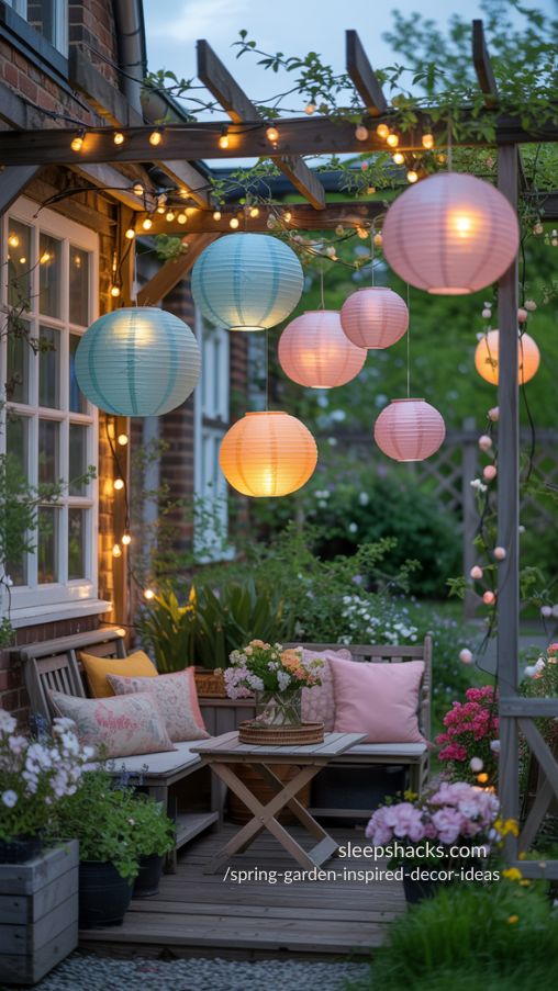 Hanging Lanterns for a Magical Spring Garden – Cozy DIY Outdoor Decor