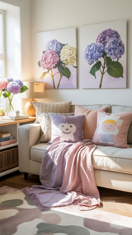 Happy Hydrangeas Soft Pastels with a Cheerful Twist