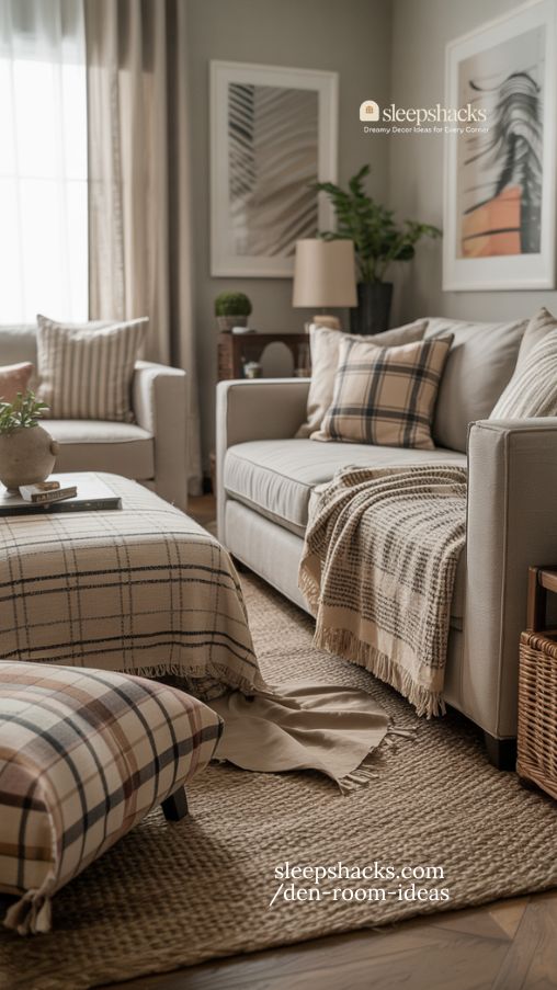 Layered Lighting Den with Cozy Warm Ambiance