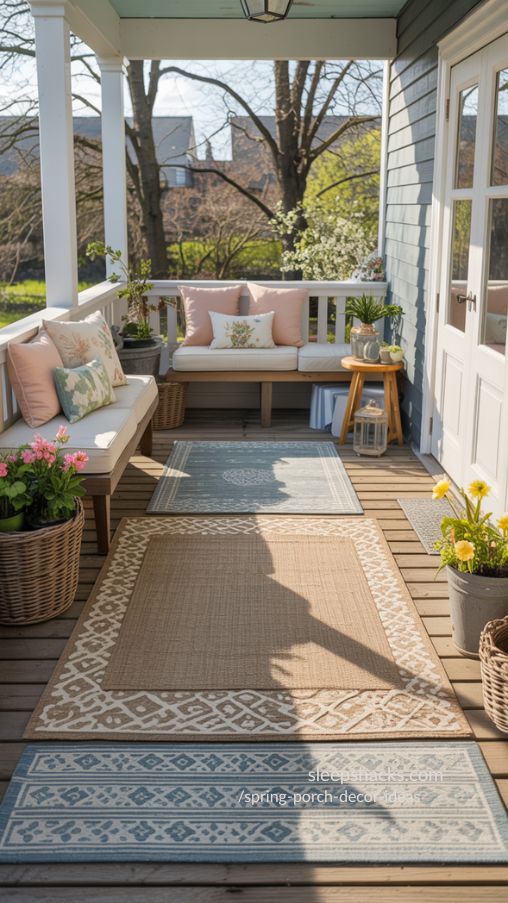 Layered Outdoor Rugs for Texture and Color