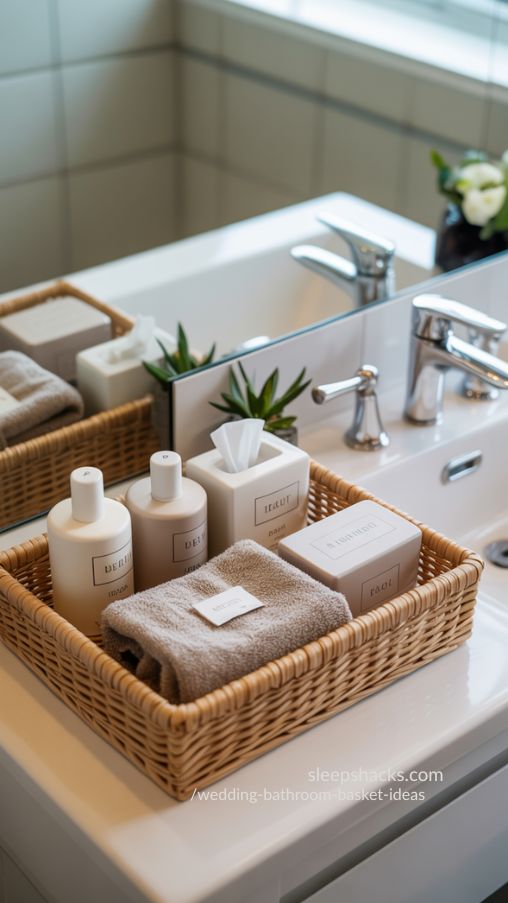 Minimalist Bathroom Basket for Modern Weddings Less Can Be More