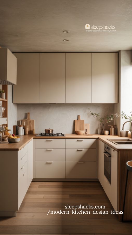 Minimalist L-Shaped Kitchen with Clean Lines