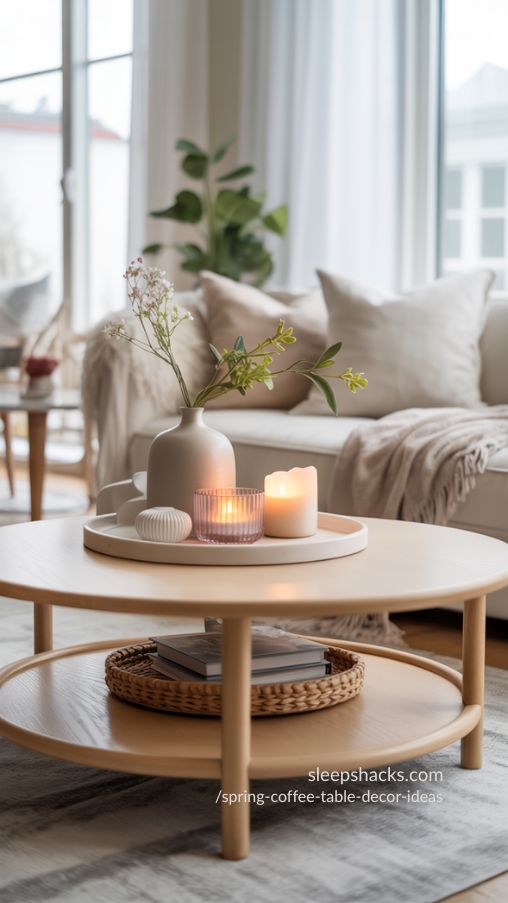 Minimalist Spring Coffee Table Decor – Airy and Elegant Styling