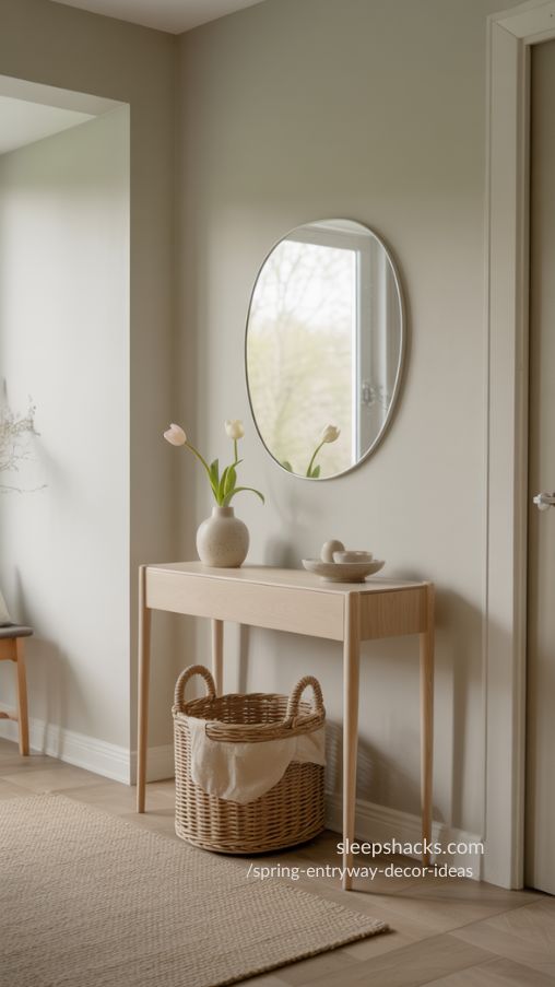 Minimalist Spring Entryway with Neutral Elegance