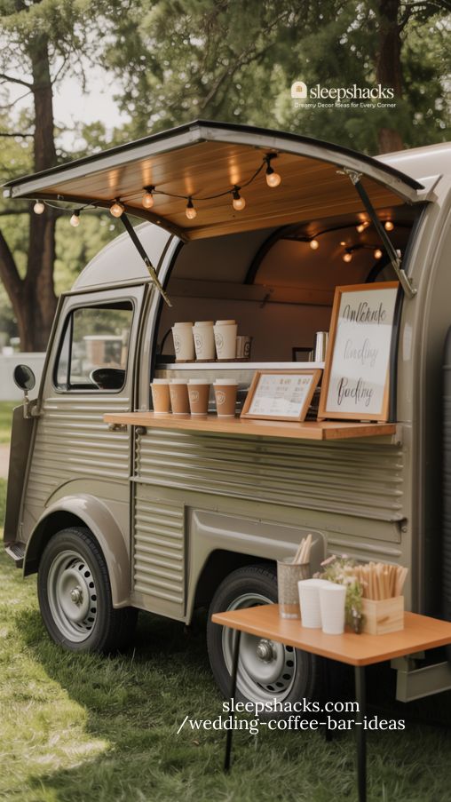 Mobile Coffee Truck Wedding Station Ideas