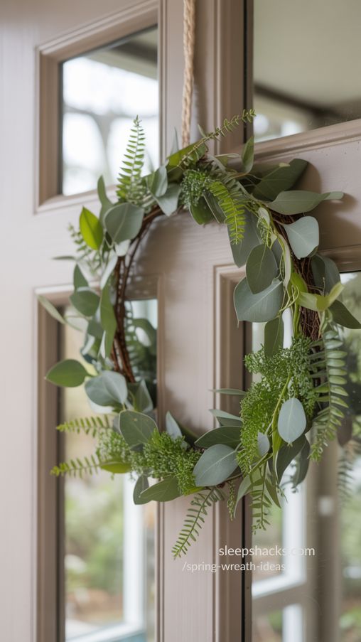 Modern Minimalist Greenery Wreath – Timeless Spring Decor