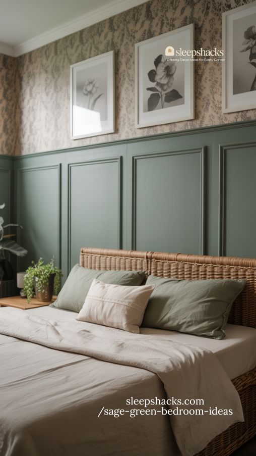 Modern Wainscoting in Muted Sage