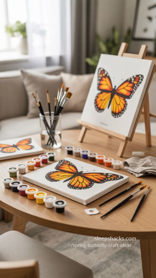 Monarch Butterflies Paint By Number – Relaxing Spring Art Kit