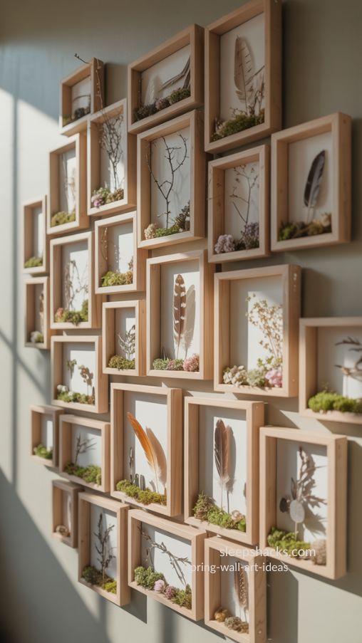 Nature Shadow Boxes for Three-Dimensional Spring Wall Art