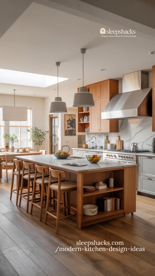Open Concept Modern Kitchen with Central Island
