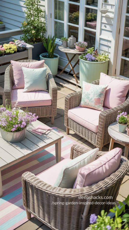 Pastel Patio Makeover – Cozy and Stylish Spring Outdoor Decor