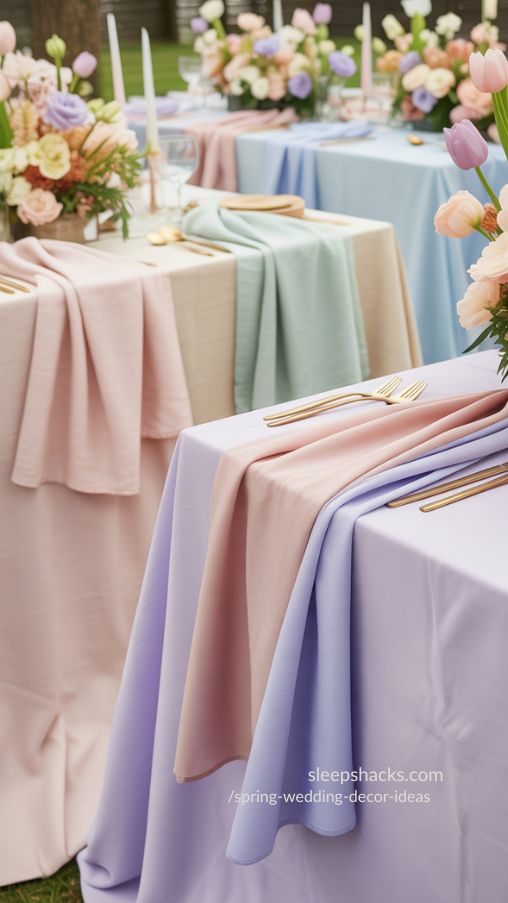 Pastel Table Linens and Napkins for a Dreamy Spring Wedding