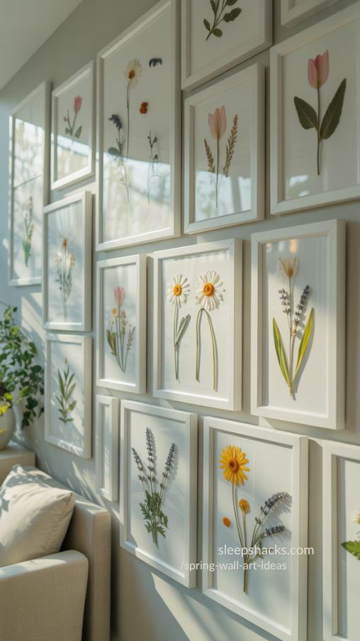 Pressed Flower Gallery Wall for Elegant Spring Wall Art