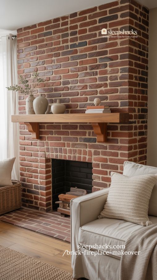 Red Brick Fireplace Makeover Ideas for Classic Cozy Charm