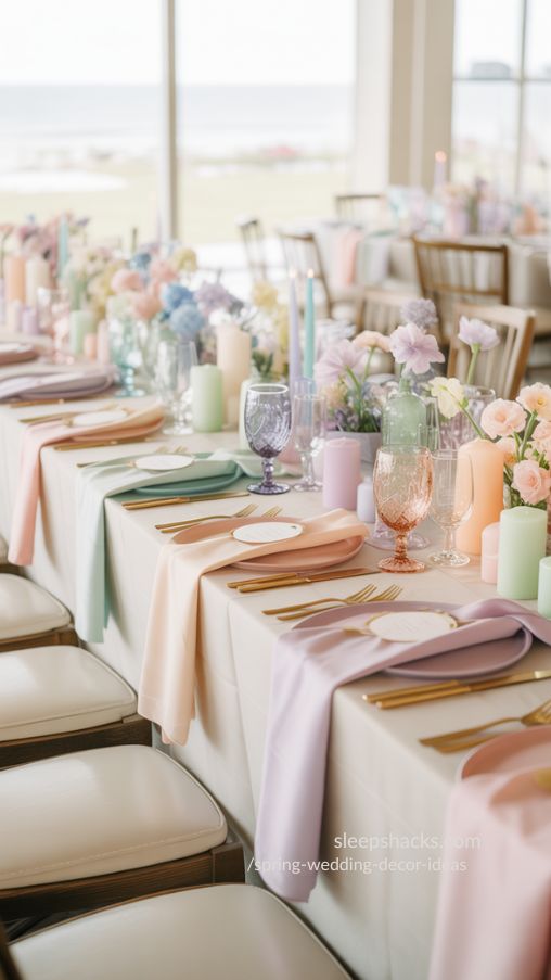 Romantic Pastel Color Palette for Spring Wedding Tables