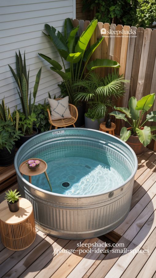 Rustic DIY Stock Tank Plunge Pool Backyard Oasis